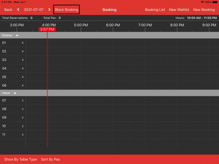 block booking in timeline view
