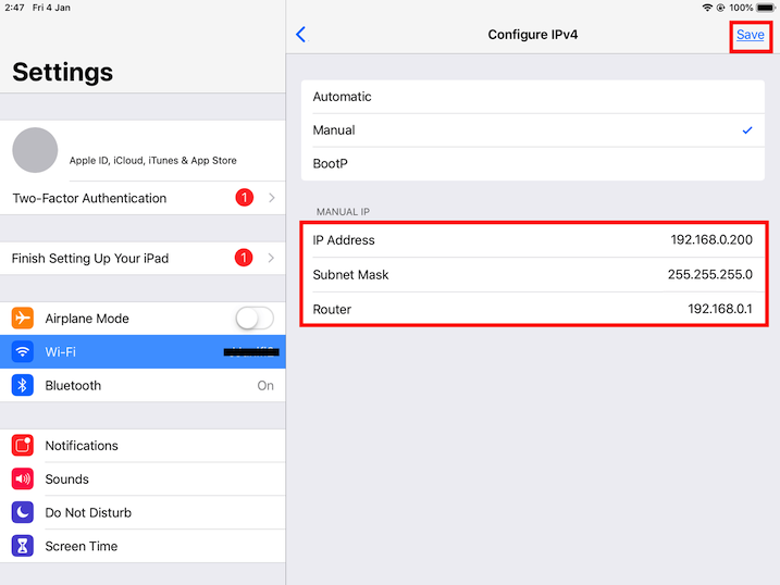 pos system configure ip details settings