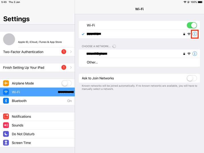 pos system ipad wifi settings