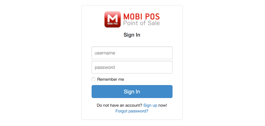 pos system login page settings