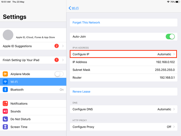 pos system printer ip address wifi settings