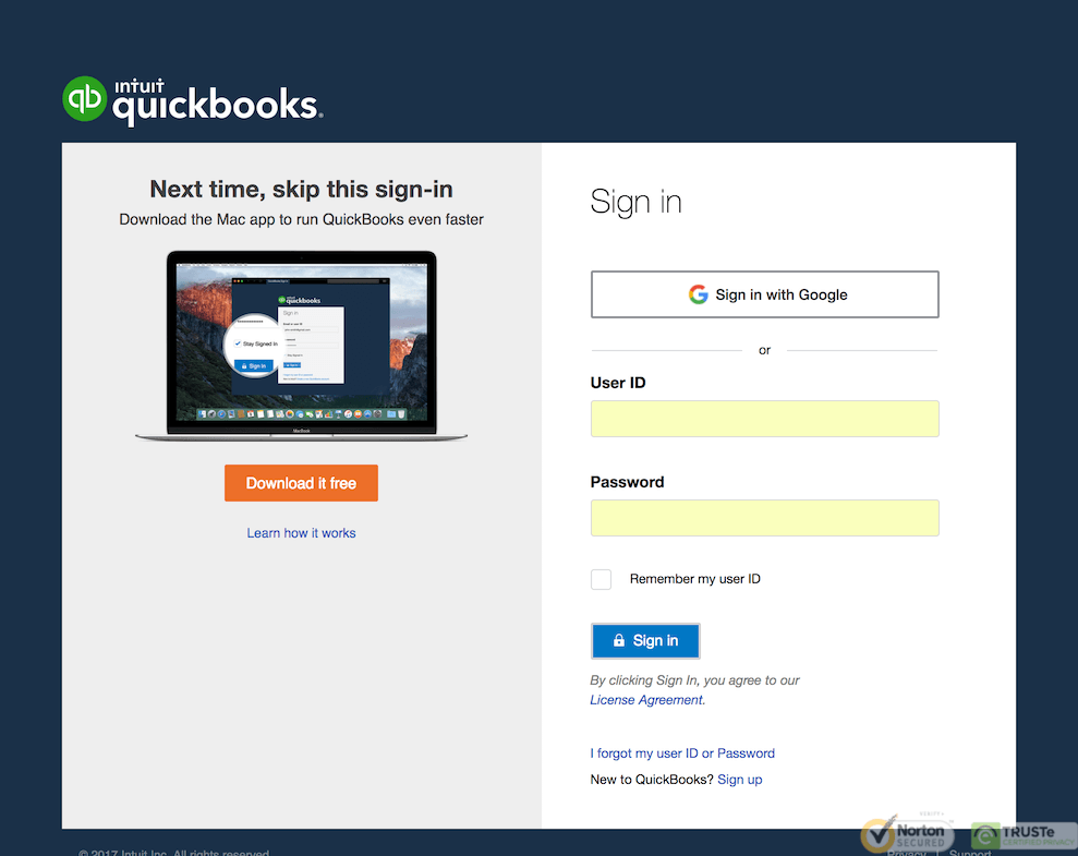 pos system QuickBooks sign in settings